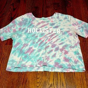 Hollister, cropped tee, tye dyed